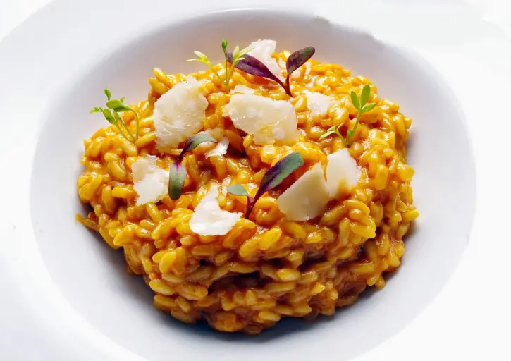 Risotto de Maratelli con sobrasada y queso azul